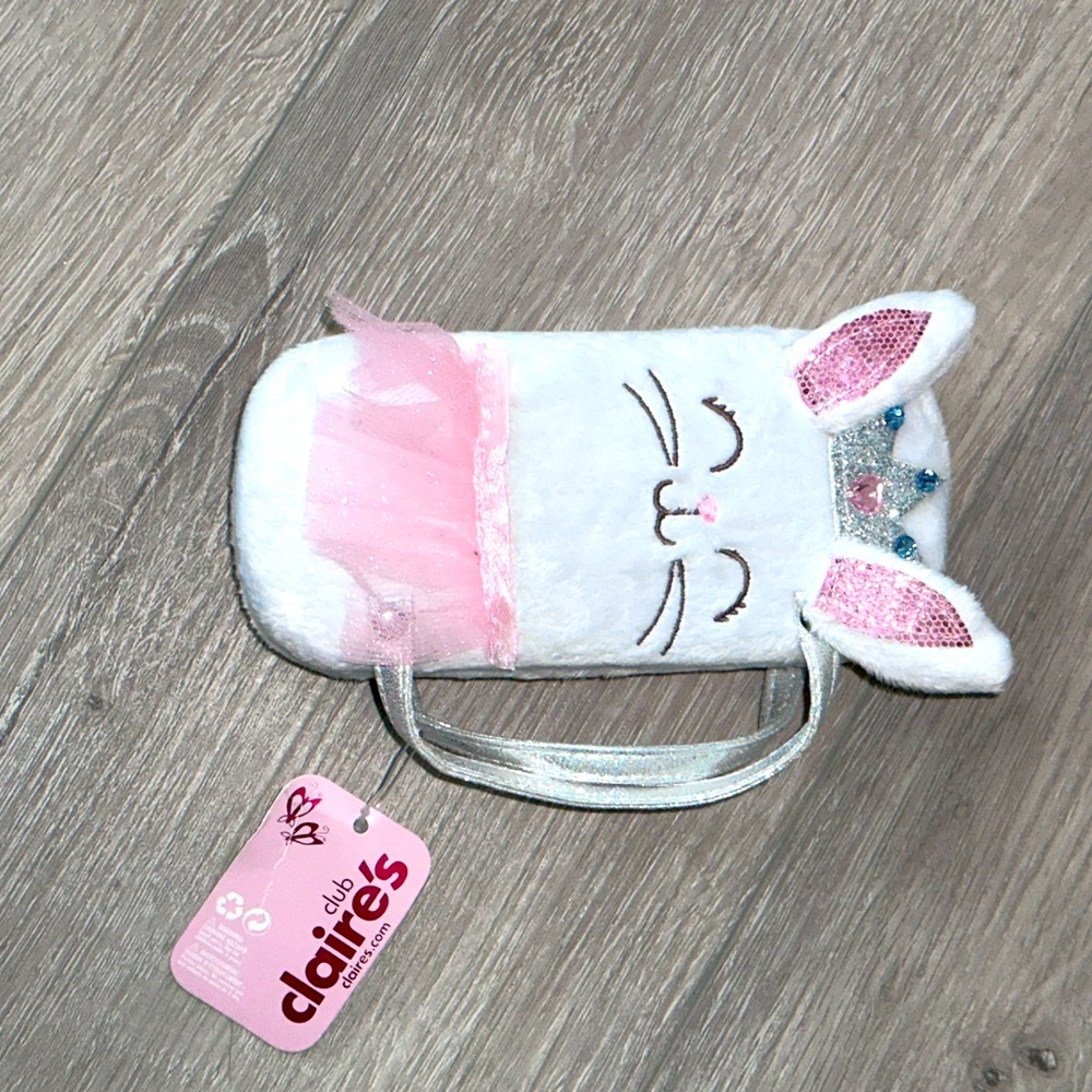NWT White Ballerina Bunny Eyeglass Hard Shell Case from Claire’s